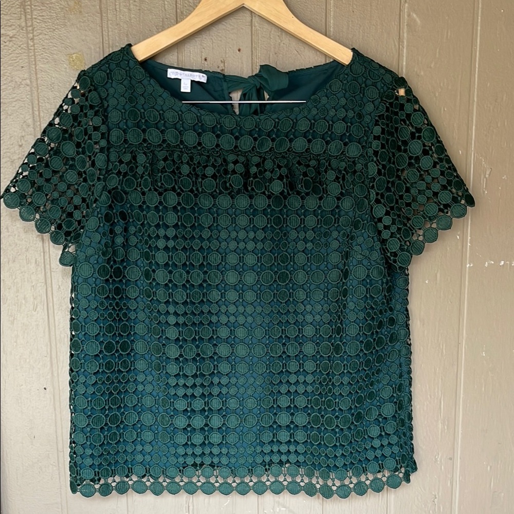 rsvp by Talbots Elegant Green Lace Women's Top